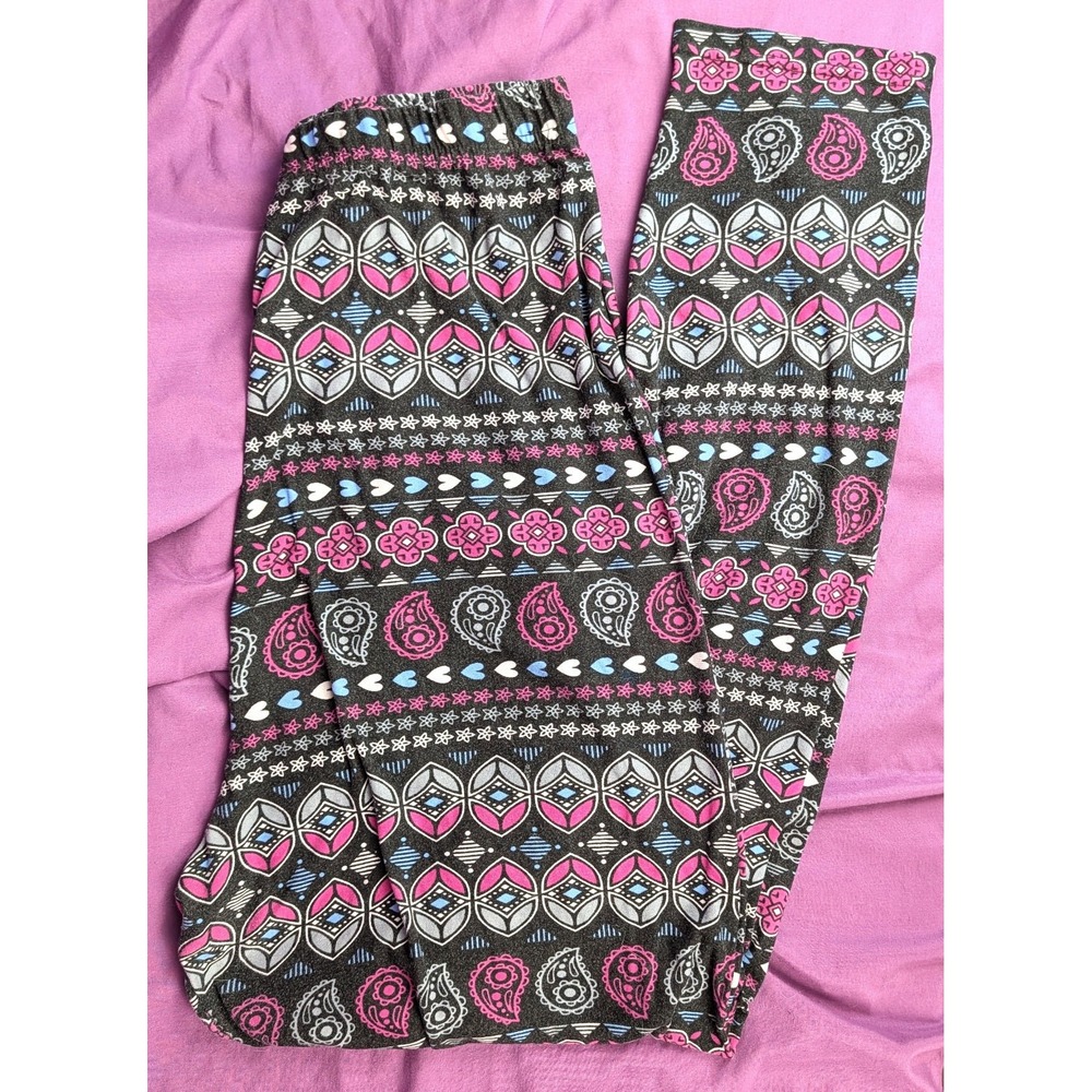 Mayfair Purple Blue Floral Paisley Relaxed Elastic Waist Rayon Pants Lounge 3XL